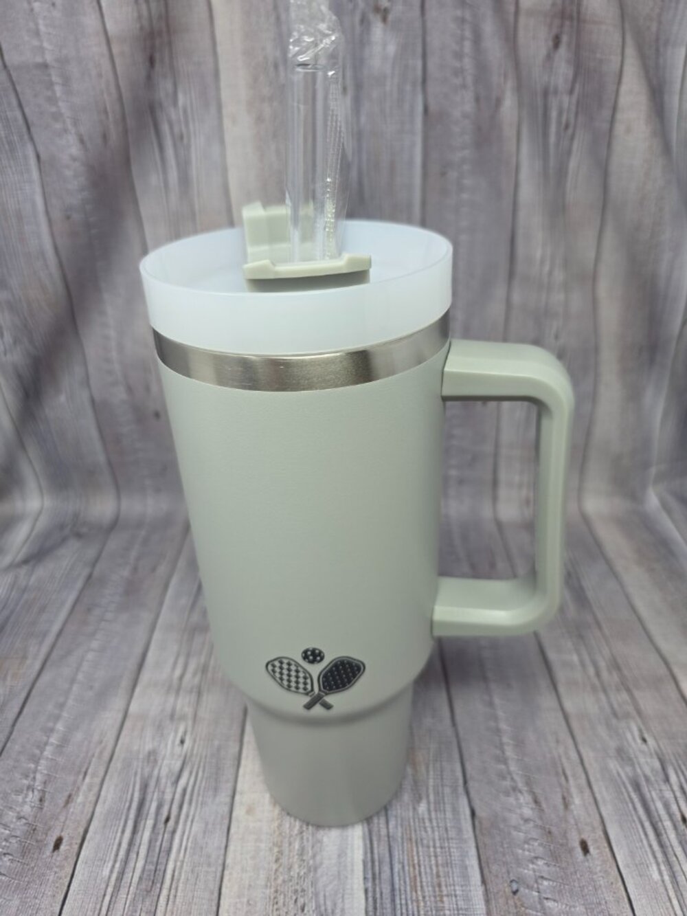NEW 44 Oz Insulated Stainless Steel Tumbler Cup With Lid and Straw Pickleball
